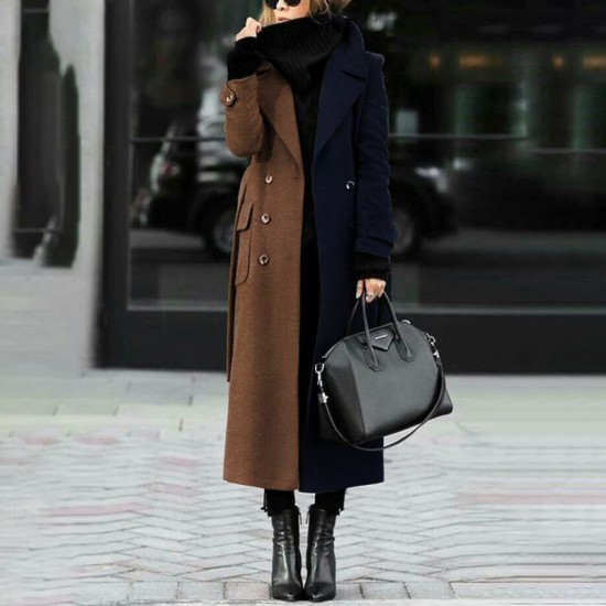 Two tone fashionable double-sided cashmere coat HF2809-03-03 Two tone fashionable double-sided cashmere coat HF2809-03-03