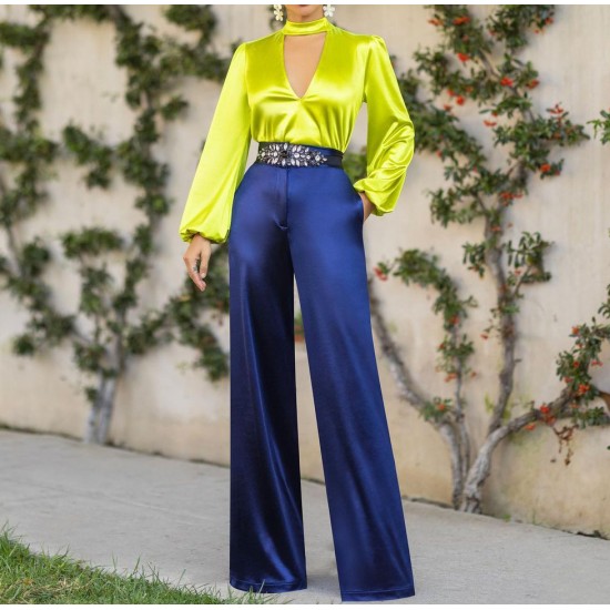 Deep V-neck high-waist jumpsuit HF0705-01-03 Deep V-neck high-waist jumpsuit HF0705-01-03