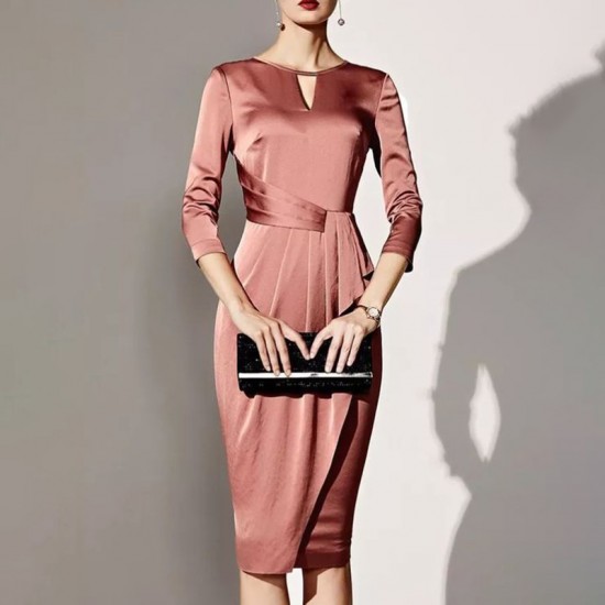 Solid color bright and vibrant dress HF1911-02-02 Solid color bright and vibrant dress HF1911-02-02